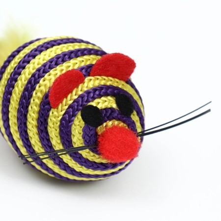 SHIRK-smOak from textiles with feathers, 4.2 cm, purple-3