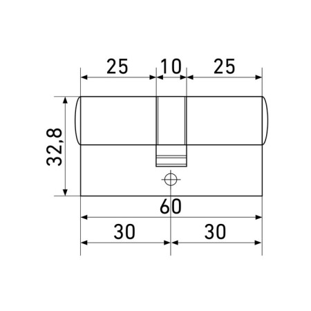 The cylinder mechanism standard Max, 60 mm (30x30), 5 keys, type key/key, matte nickel-2