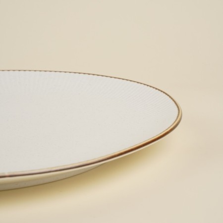 Dining porcelain SL Home "Wave in Stone", D = 25.5 cm, white color-2