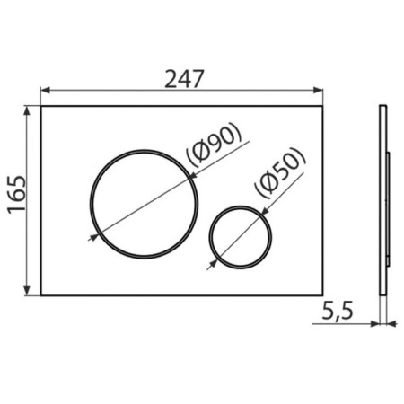 Alcadrain M672 control button, for hidden installation systems, chrome-mat-1