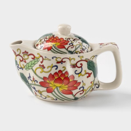 Keramic teapot with a metal sieve "Lotus", 350 ml