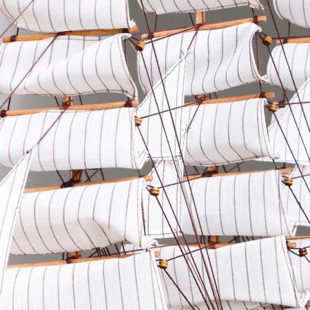 Souvenir ship large "Denmark", white sides, white sails with stripes, 65x65x10 cm-3