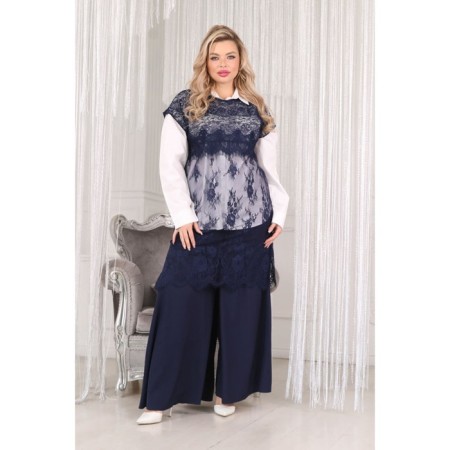 Women's tunic, size 52, blue color-3