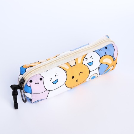 School backpack of textiles on a zipper, 3 pockets, pencil case, blue/multi -colored color-8