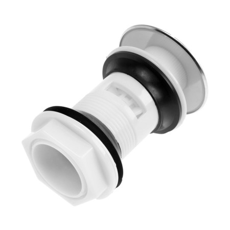 Bottom valve Zein BP4, plastic housing, large button, stainless steel, overflow-16
