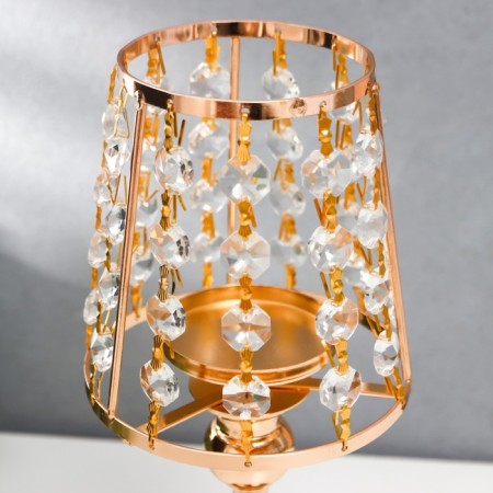 Summary Metal for 1 candle "Crystals - Lamp" Gold 26x13x13 cm-3