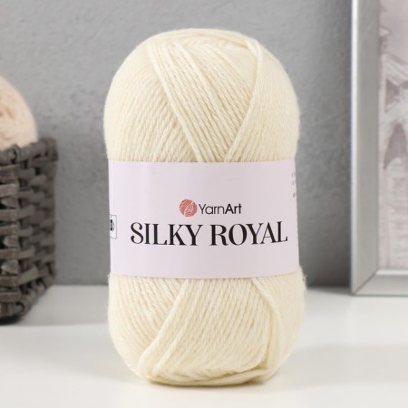 Yarn "Silky Royal" 65% Merin. Surest, 35% claim. Schelk 140m/50g (430 milk)-4