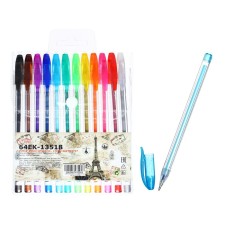Set of gel pens, 12 colors, metallic