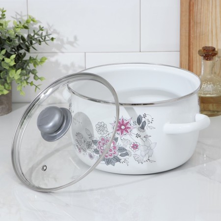 Spring romance pan, 4 l, glass cover, induction-1