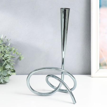 Summary Metal for 1 candle "Vignette" silver 17x13x33 cm-1