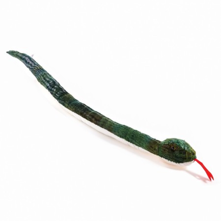 Soft toy "Snake", green with a white tummy, 95 cm-4
