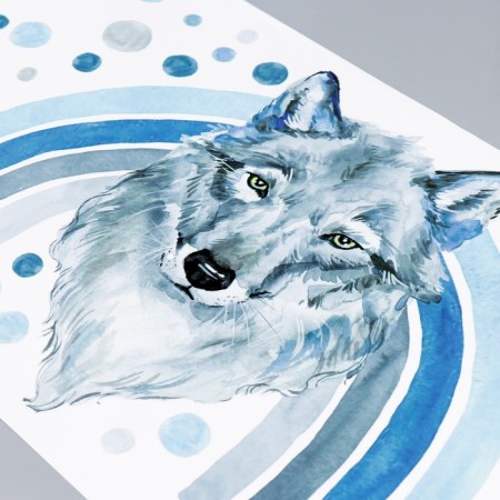 Stick plastic interior color "wolf and rainbow" 40x90 cm-2
