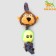 Toy for dogs 3-in-1 "Monkey": cable, soft with a squeak, felt ball, 30 cm