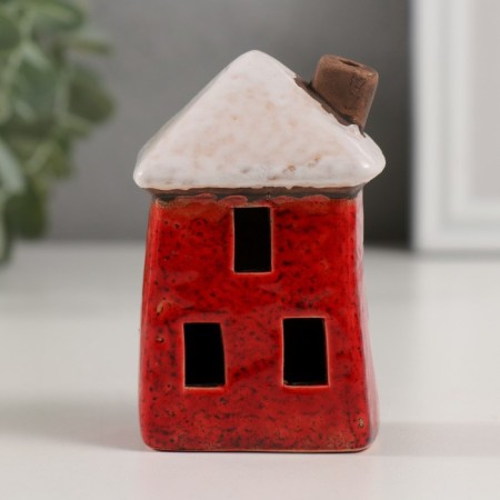 Souvenir Ceramics "Red House with a White Roof" 5.4x4.3x8.5 cm-1