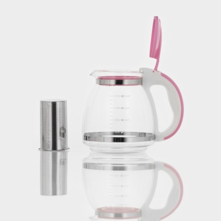 Glass teapot, 1.5 l, with metal sieve, color mix-4