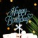 Topper "Happy Birthday", blue, with a bow, give beautifully