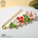 Pin "Flower" path, 7.5 cm, colored in black gold