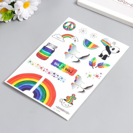 Tattoo on the body color "Rainbow. Easiness" 21x15 cm-1