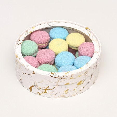 Box for Makarun tube with the window "Gold on white", 20 x 6 cm-2