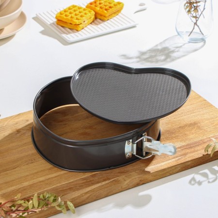 A set of baking forms “Elin”, 3 subjects: D = 25/21/26 cm, removable bottom, anti -stick coating, black color-4