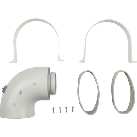 The chimney element coaxial stout SCA-6010-210190, adapter for a boiler angular 90 °, DN 60/10