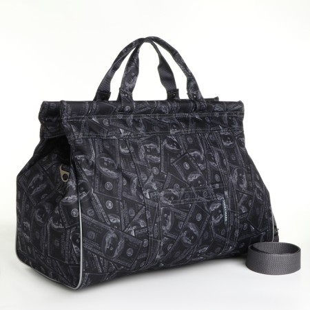 Road bag with lightning, external pocket, long belt, black color