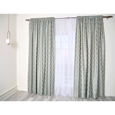 Curtain, size 150x270 cm, turquoise color-1