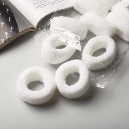 Hair elastic band "Mahrushka" (set 12 pcs) wide classic, 7x2 cm, white