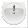 Santeri washbasin "Sonata" 1.3111.2.s01.11b.0, 540 x 485 mm, overflow, white with interspersed