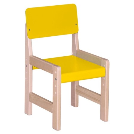 Stool adjustable birch "cornflower", yellow color