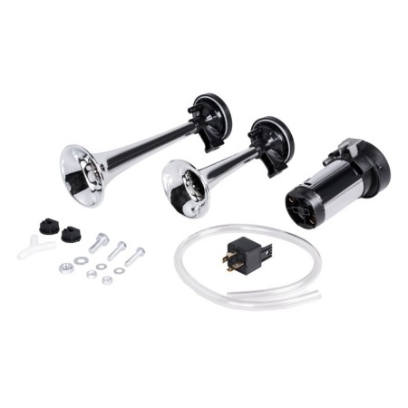 Pneumatic sound signal 160/210mm 115DB 12V with compressor AIRLINE AHR-12C-04-1