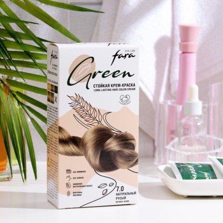 Hair dye fara eco line green 7.0 natural blond, 125 g
