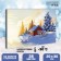 Picture on numbers on a canvas with a subframe "House in the Winter Forest" 20 × 30 cm