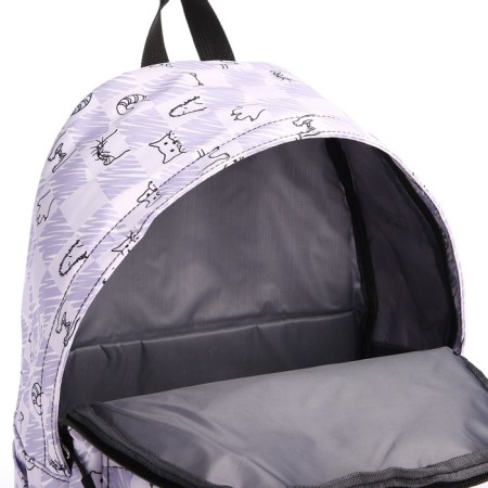 School backpack of textiles on lightning, 4 pockets, lilac color-7
