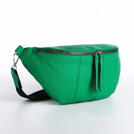 Bag Cross-Bodi with a zipper, green color-1