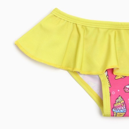 Separate swimsuit for a girl, pink/yellow color, height 92-98 cm-2