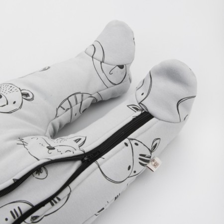 Kinderlitto children's jumpsuit “New friends. Beasts on gray ", height 62-68 cm-5
