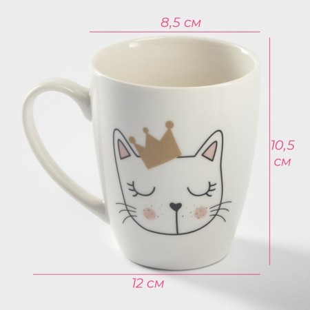 Porcelain share mug "Princess Myu", 350 ml, white color-2