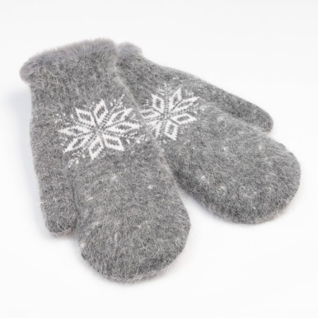Women's mittens, gray color, size 7-8