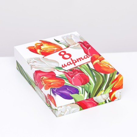 Gift box team "Bouquet of tulips" 21 x 15 x 5.7-1