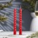 A set of candles of bilies, 1.5x 15 cm, 2 pieces, ruby ​​metallic