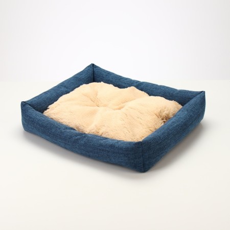An animals bed, 60*50*15 cm, martial, synthetic winterizer, temptation. fur, blue-2
