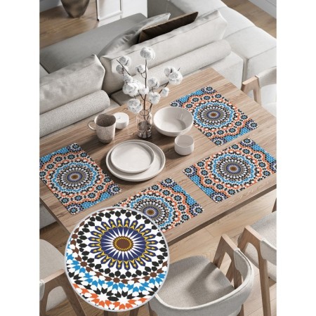 A set of napkins for setting the east mosaic table, rectangular, rounded edges, size 30x46 cm, 4 pcs-1