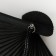 Fan bamboo, textiles h = 21 cm "Flowers and butterflies" black, with a brush