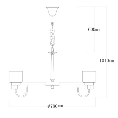 Ella chandelier, size 78x101x78 cm, 320W 8xe14-2
