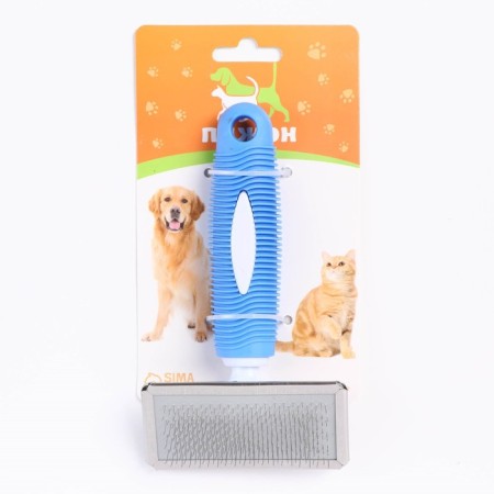 Pudder without drops with a corrugated rubber handle 9 x 15 cm, white-blue-4