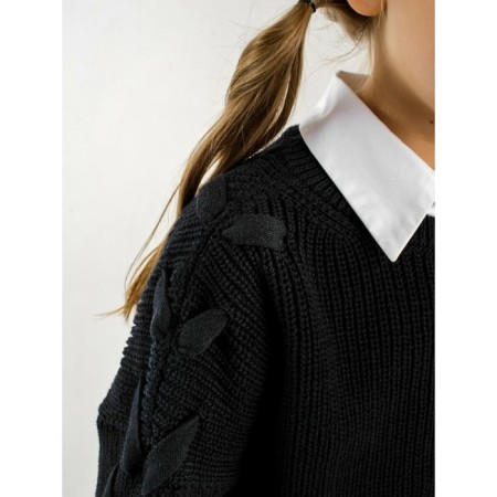 Свитер для девочки Amarobaby Knit Wear, рост 128 см, цвет чёрный-18