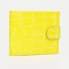 Women's wallet on the button, yellow color