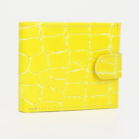 Women's wallet on the button, yellow color