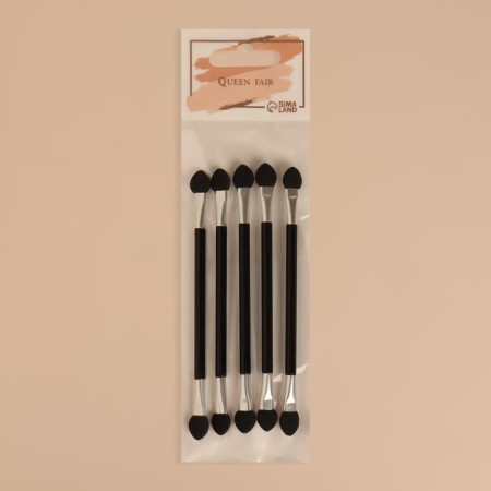 A set of applicators for shadows, bilateral, 5 pcs, 11.5 cm, black/silver color-4